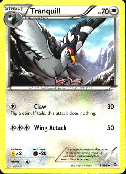 Tranquill 81/98 Uncommon Emerging Powers Pokemon Near Mint