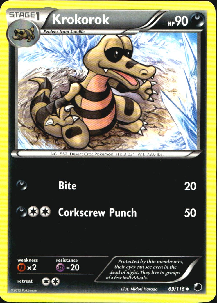 Krokorok 69/116 Uncommon Plasma Freeze Pokemon Near Mint