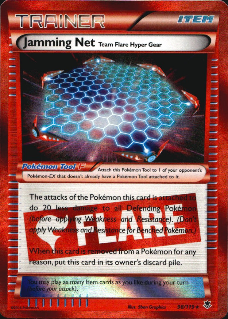 Jamming Net Team Flare Hyper Gear 98/119 Holo Rare Phantom Forces Pokemon NM
