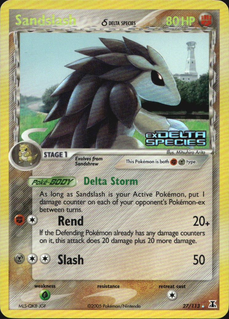 Sandslash 27/113 Rare Delta Species Pokemon Reverse Holo Near Mint