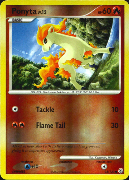 Ponyta 94/130 Common Diamond & Pearl Pokemon Reverse Holo Near Mint