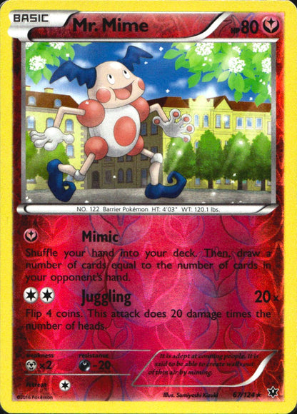 Mr. Mime 67/124 Rare Fates Collide Pokemon Reverse Holo Near Mint