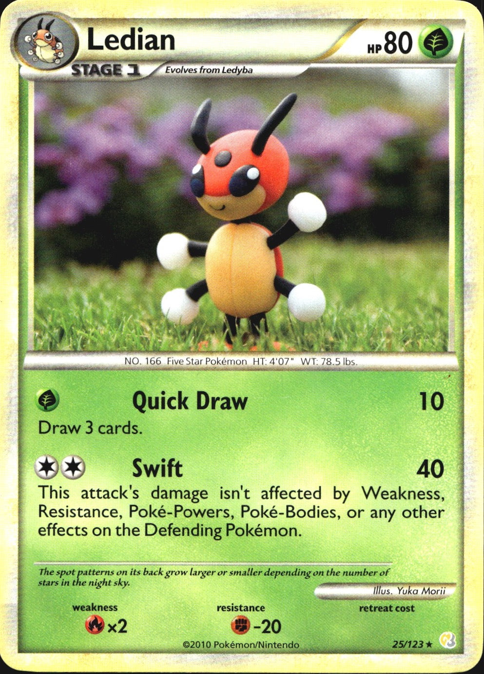 Ledian 25/123 Rare HeartGold & SoulSilver Pokemon Near Mint