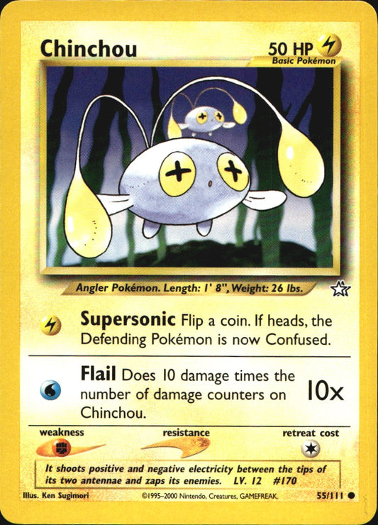 Chinchou 55/111 Common Neo Genesis Pokemon Near Mint