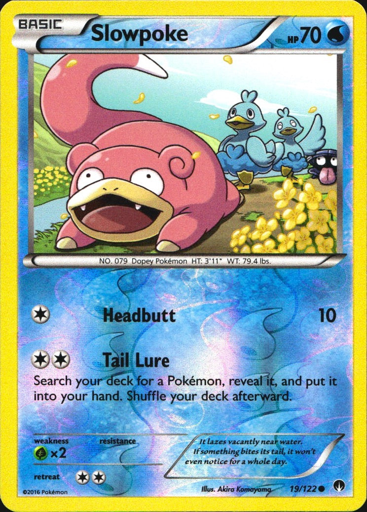 Slowpoke 19/122 Common BREAKpoint Pokemon Reverse Holo Near Mint