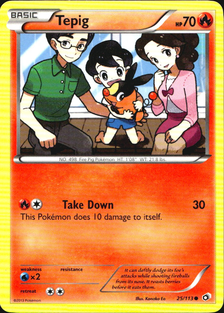 Tepig 25/113 Common Legendary Treasures Pokemon Near Mint