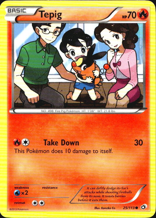 Tepig 25/113 Common Legendary Treasures Pokemon Near Mint