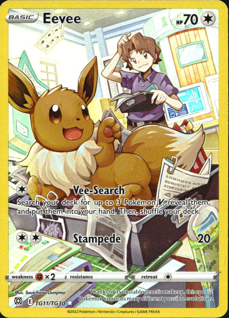 Eevee TG11/TG30 Holo Brilliant Stars Trainer Gallery Pokemon NM