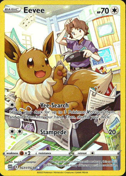 Eevee TG11/TG30 Holo Brilliant Stars Trainer Gallery Pokemon NM