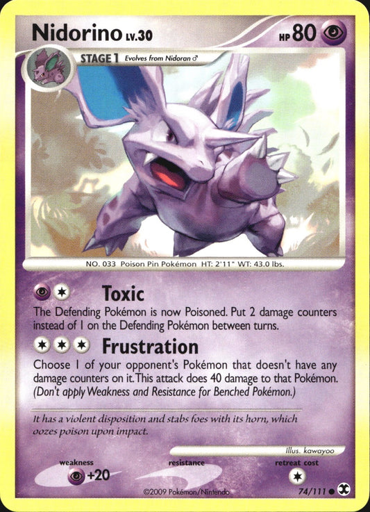 Nidorino 74/111 Common Rising Rivals Pokemon Near Mint