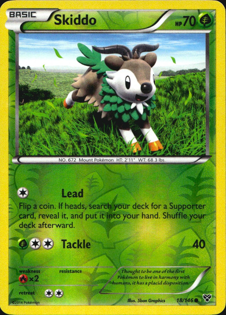 Skiddo 18/146 Common XY Pokemon Reverse Holo Near Mint