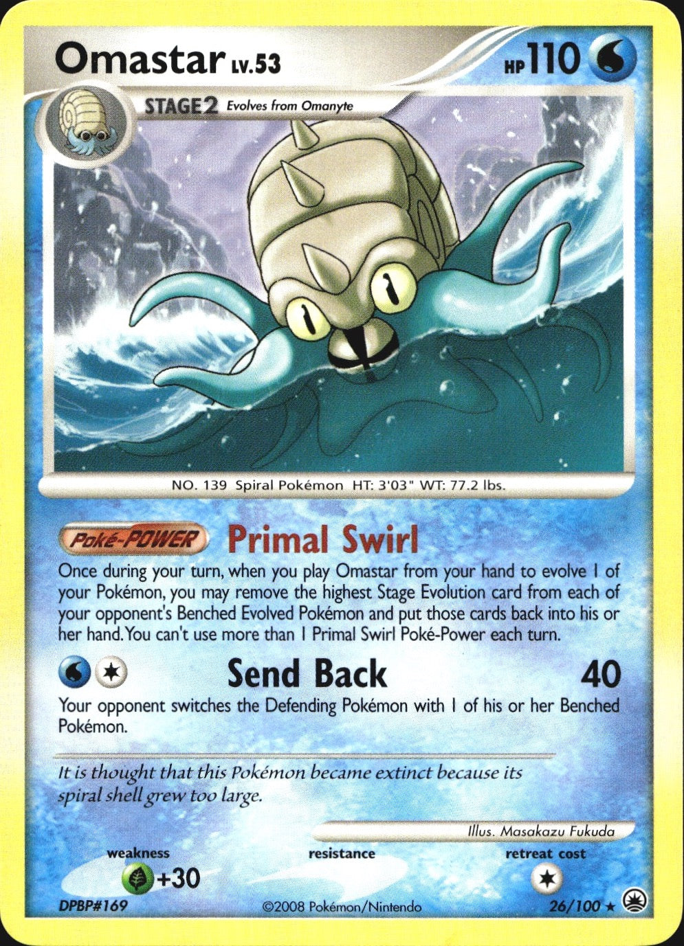 Omastar 26/100 Rare Majestic Dawn Pokemon Near Mint