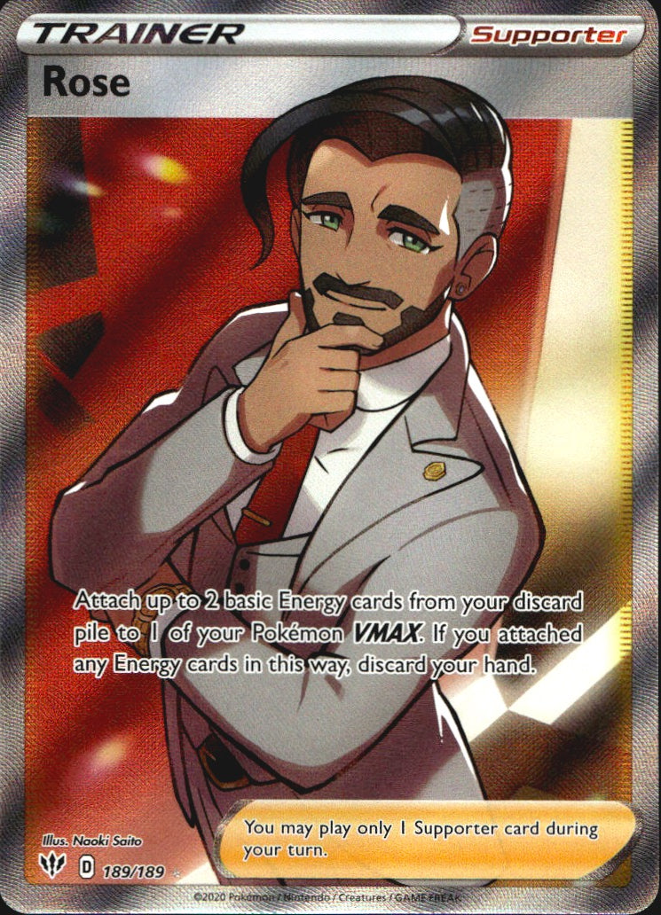 Rose 189/189 Rare Ultra Darkness Ablaze Pokemon Near Mint