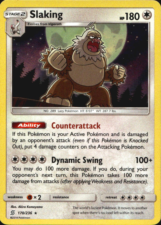Slaking 170/236 Holo Rare Unified Minds Pokemon Near Mint