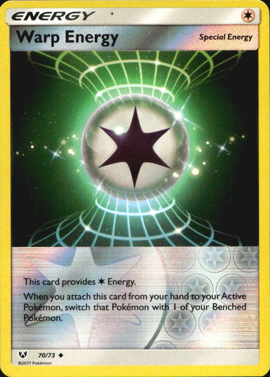 Warp Energy 70/73 Uncommon Shining Legends Pokemon Reverse Holo Near Mint