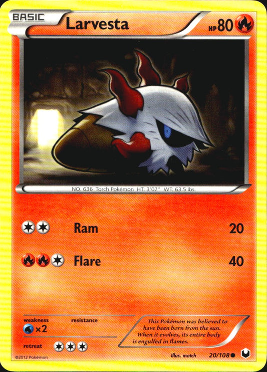 Larvesta 20/108 Common Dark Explorers Pokemon Near Mint