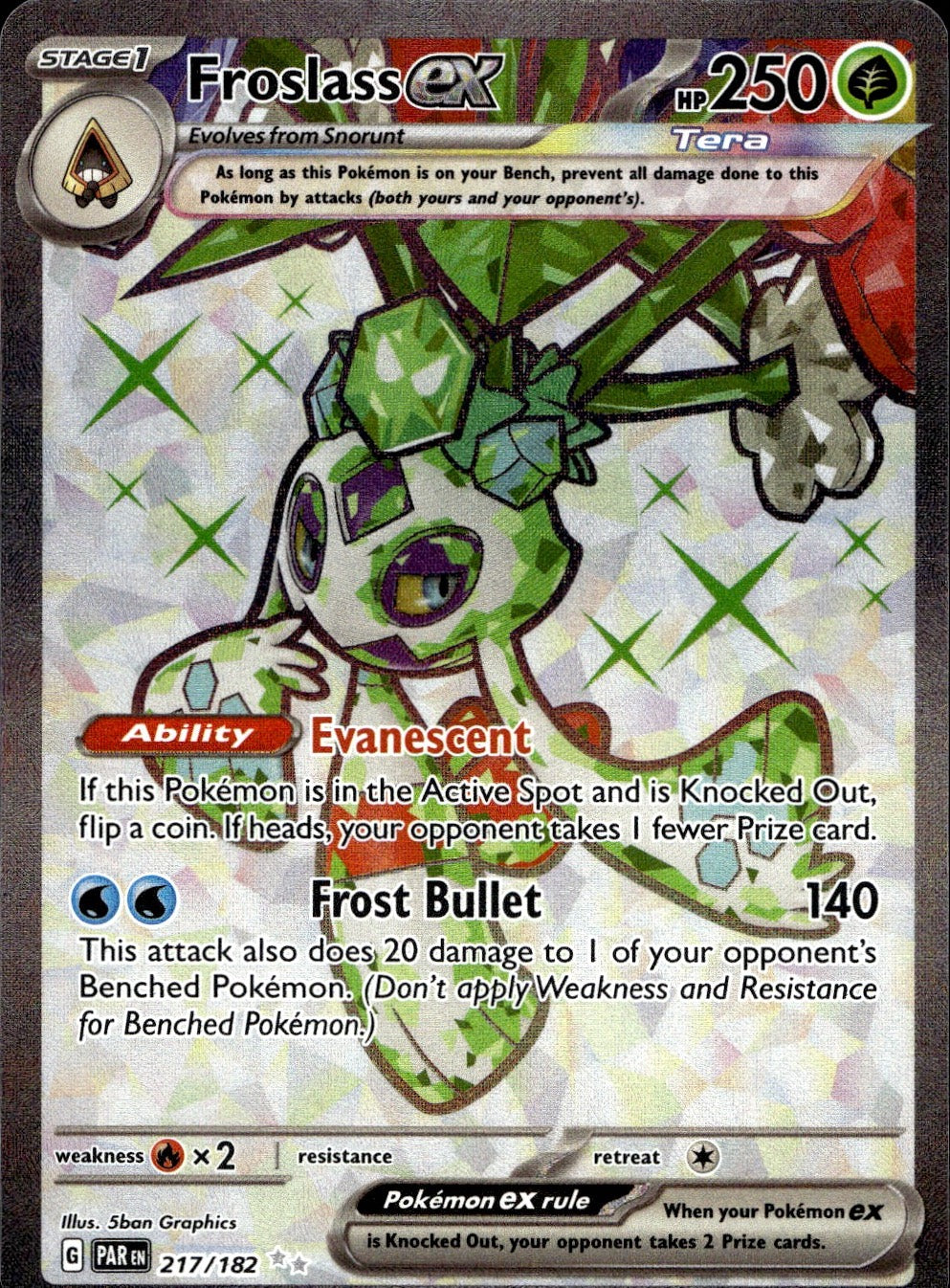 Froslass ex 217/182 Ultra Rare Paradox Rift Pokemon Near Mint