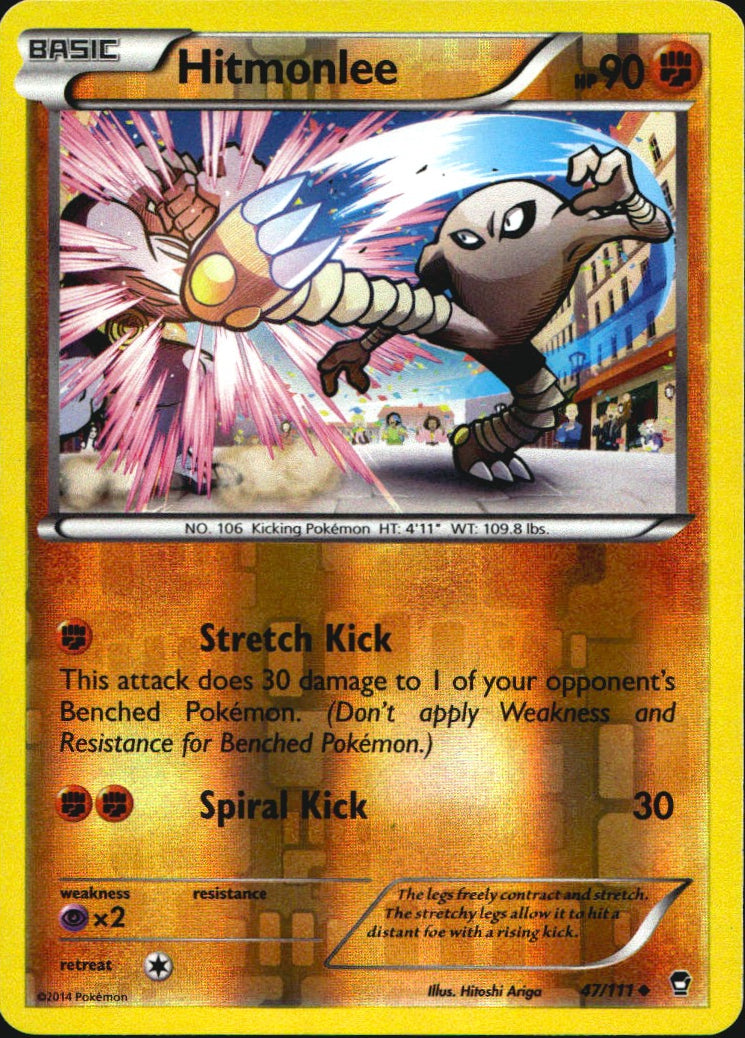 Hitmonlee 47/111 Uncommon Furious Fists Pokemon Reverse Holo Near Mint