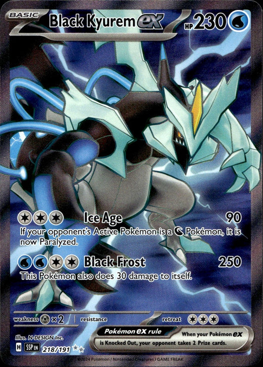 Black Kyurem ex 218/191 Ultra Rare Surging Sparks Pokemon Near Mint
