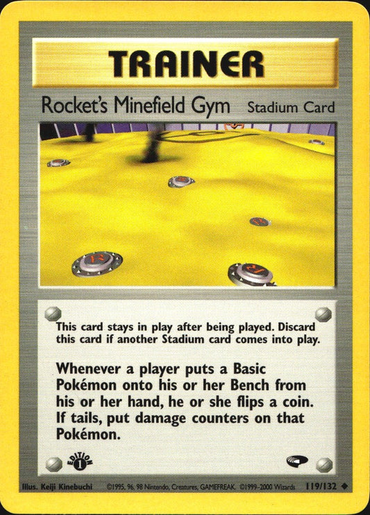 Rocket's Minefield Gym 119/132 Uncommon Gym Challenge Pokemon 1st Edition NM