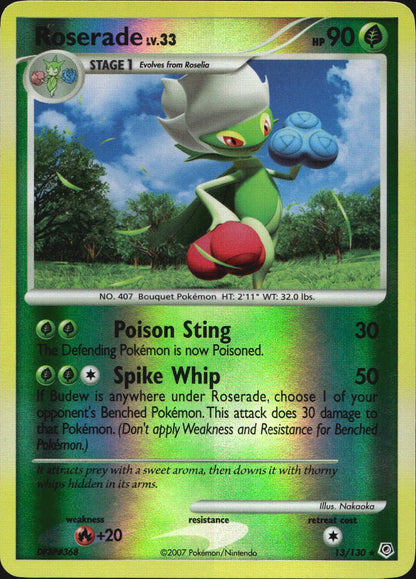 Roserade 13/130 Diamond & Pearl Pokemon Reverse Holo Near Mint