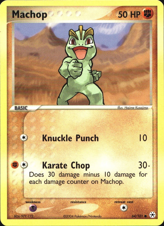 Machop 64/101 Common Hidden Legends Pokemon Near Mint