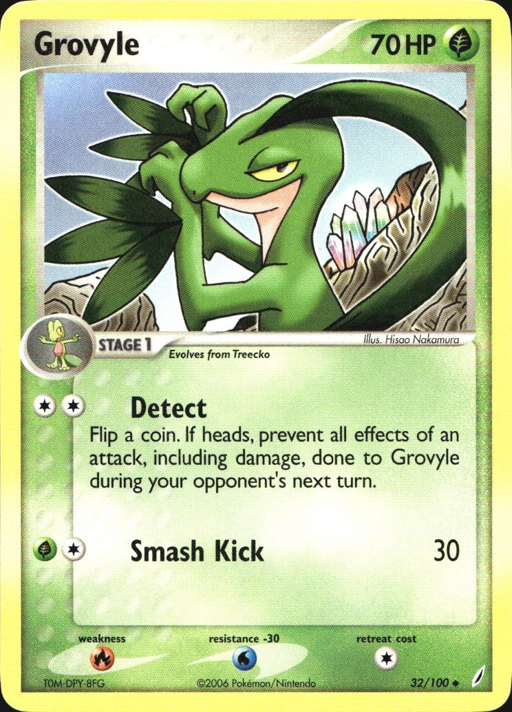 Grovyle 32/100 Uncommon Crystal Guardians Pokemon Near Mint