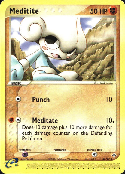 Meditite 37/97 Uncommon Dragon Pokemon Near Mint