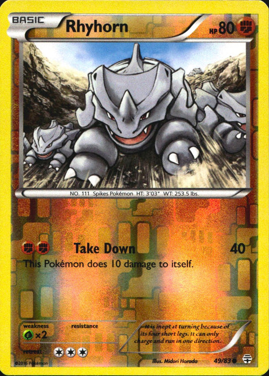 Rhyhorn 49/83 Common Generations Pokemon Reverse Holo Near Mint