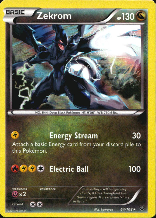 Zekrom 64/108 Holo Rare Roaring Skies Pokemon Near Mint