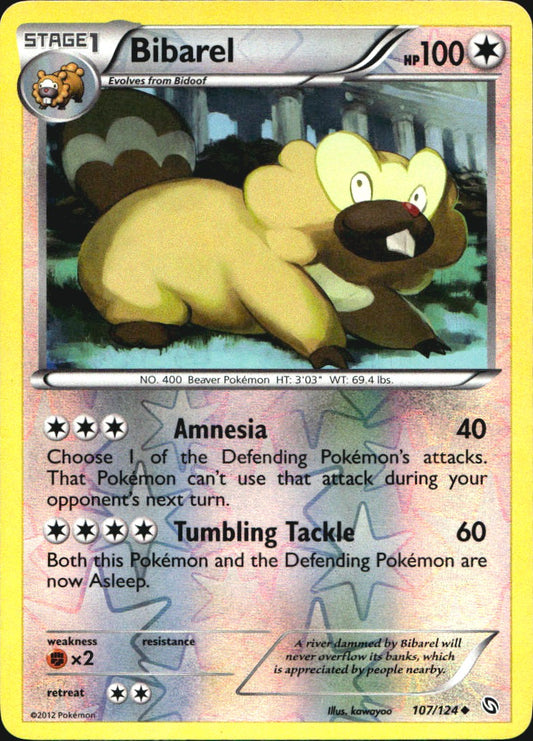 Bibarel 107/124 Uncommon Dragons Exalted Pokemon Reverse Holo Near Mint