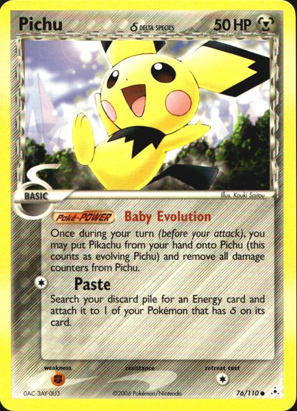 Pichu 76/110 Common Holon Phantoms Pokemon Near Mint