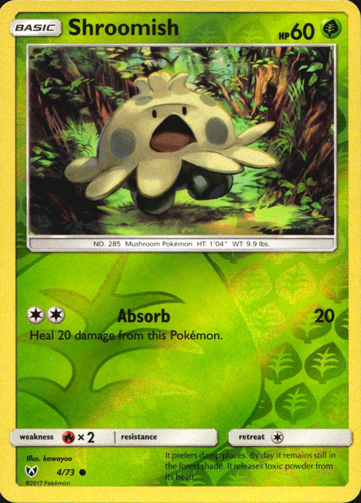Shroomish 4/73 Common Shining Legends Pokemon Reverse Holo Near Mint