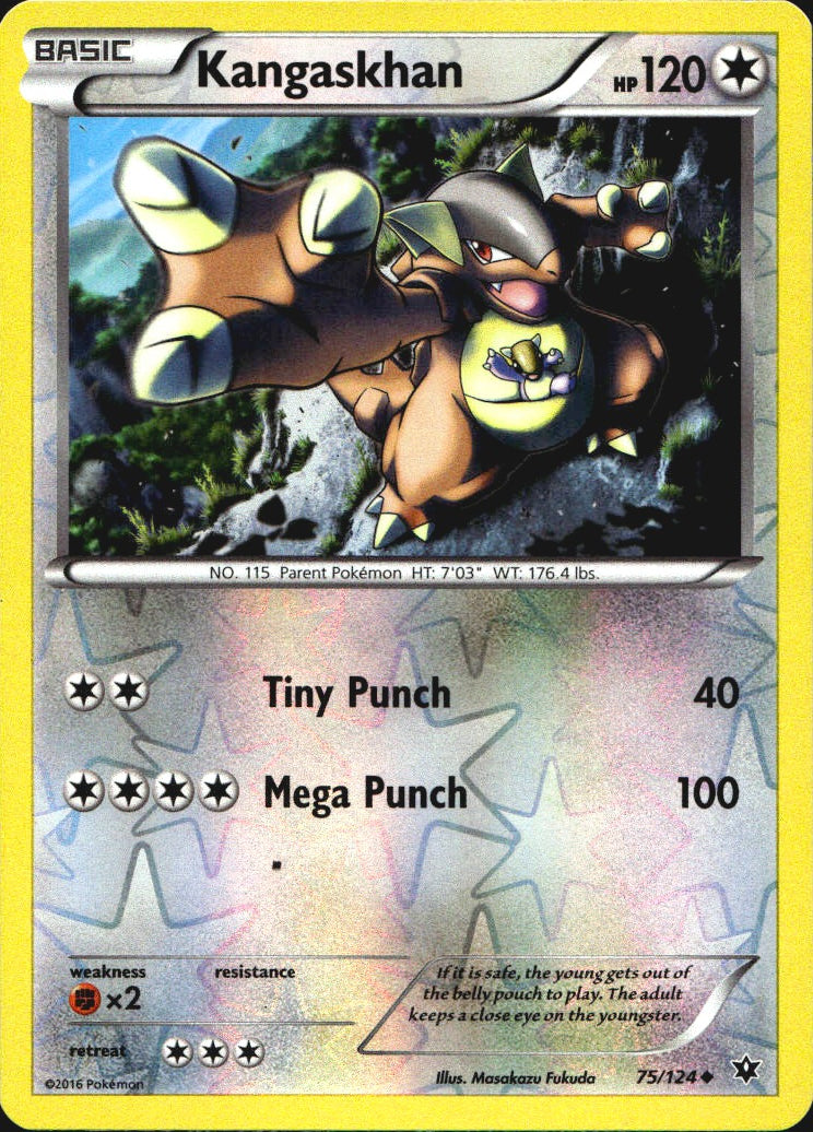 Kangaskhan 75/124 Uncommon Fates Collide Pokemon Reverse Holo Near Mint