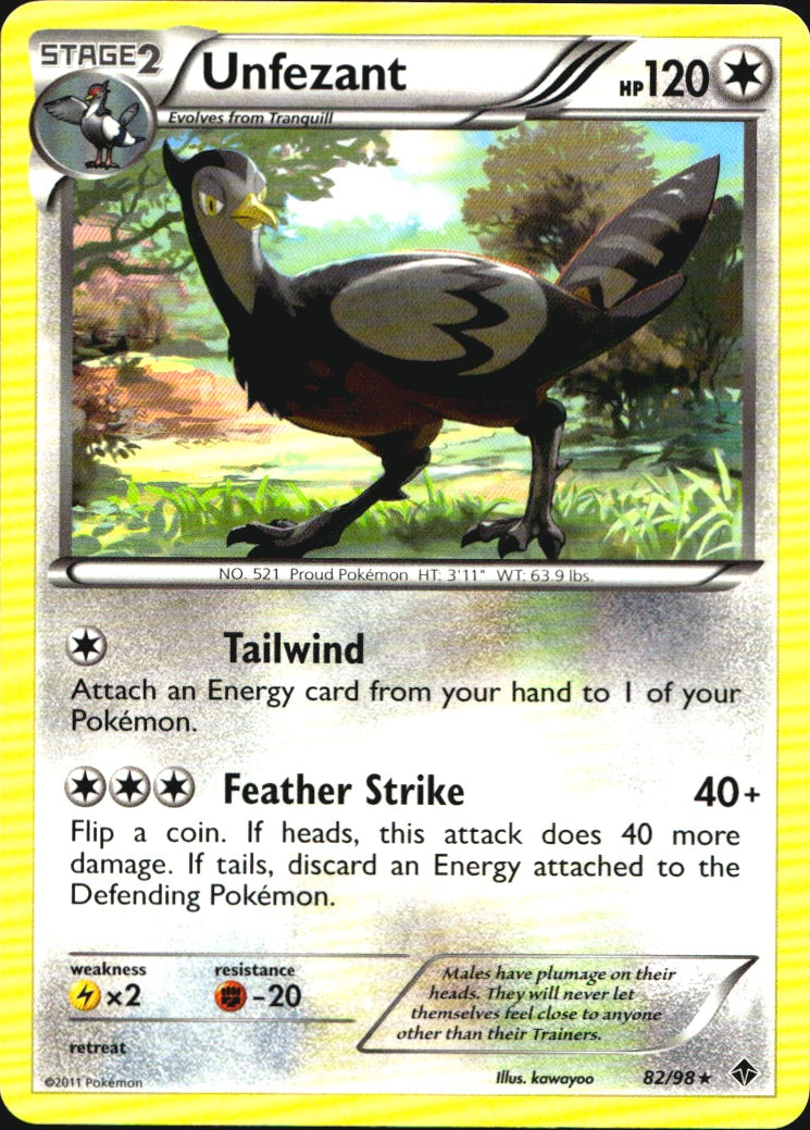 Unfezant 82/98 Rare Emerging Powers Pokemon Near Mint
