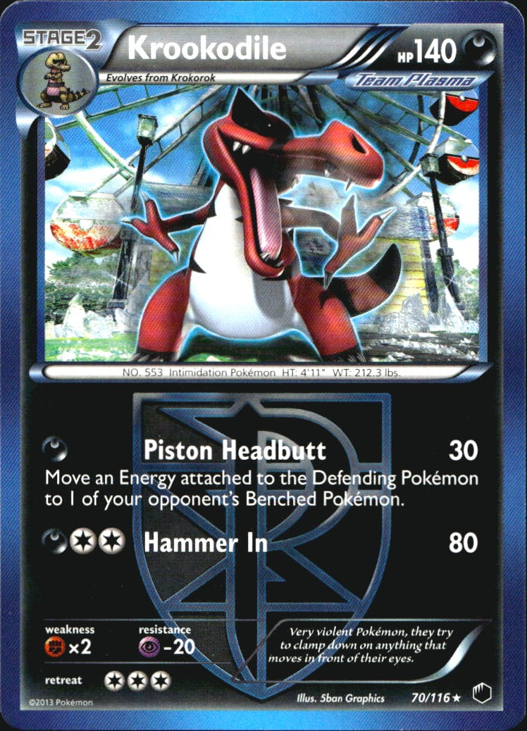 Krookodile 70/116 Rare Plasma Freeze Pokemon Near Mint