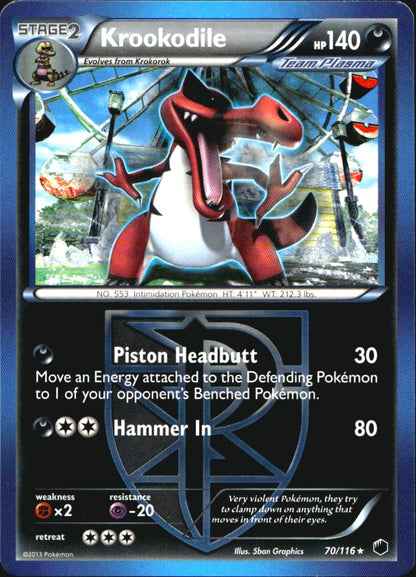 Krookodile 70/116 Rare Plasma Freeze Pokemon Near Mint