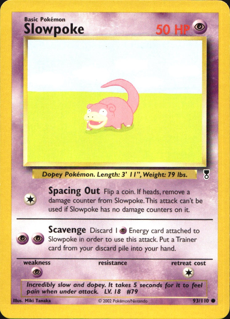 Slowpoke 93/110 Common Legendary Collection Pokemon Near Mint