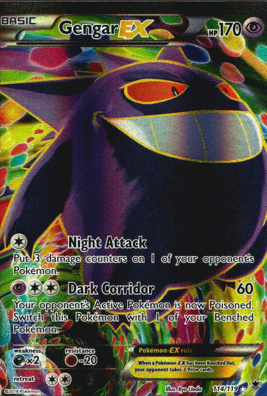 Gengar EX 114/119 Rare Ultra Phantom Forces Pokemon Near Mint