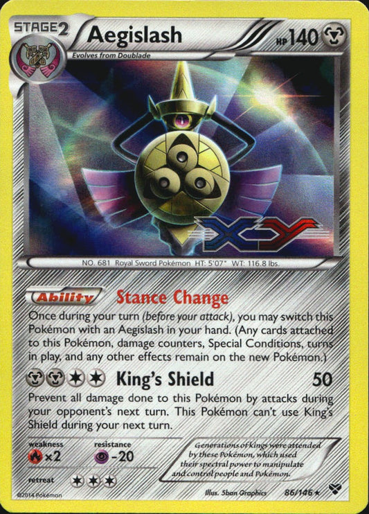 Aegislash 86/146 XY Stamped Holo Rare XY Pokemon Near Mint