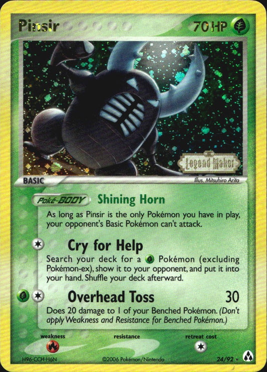 Pinsir 24/92 Rare Legend Maker Pokemon Reverse Holo Near Mint