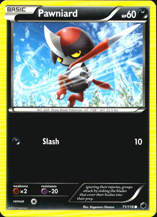 Pawniard 71/116 Common Plasma Freeze Pokemon Near Mint