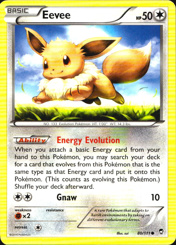 Eevee 80/111 Common Furious Fists Pokemon Near Mint