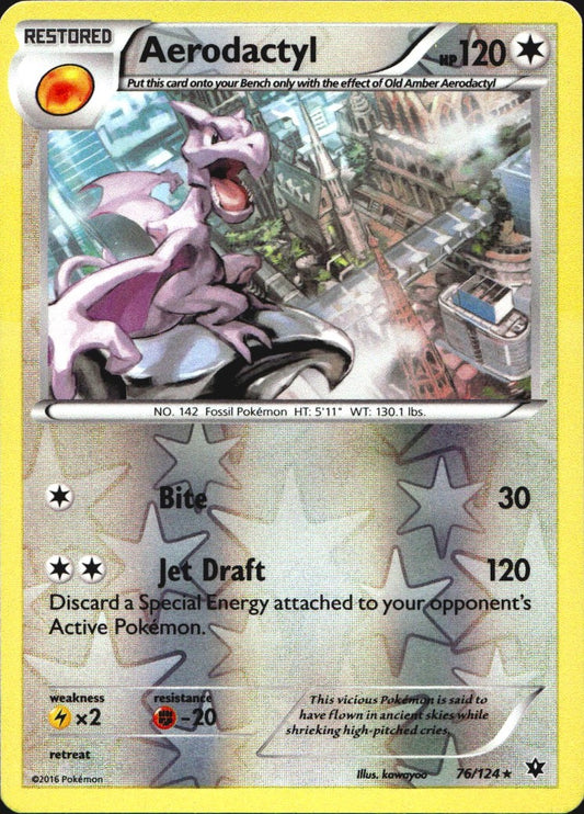 Aerodactyl 76/124 Rare Fates Collide Pokemon Reverse Holo Near Mint
