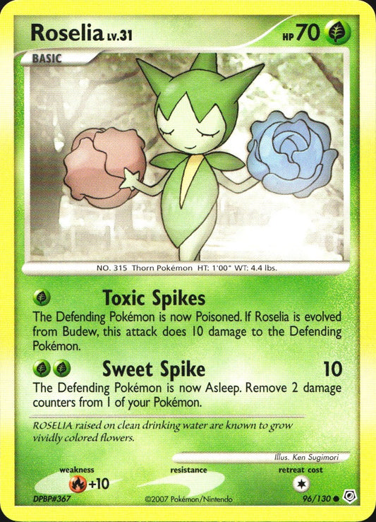 Roselia 96/130 Common Diamond & Pearl Pokemon Near Mint
