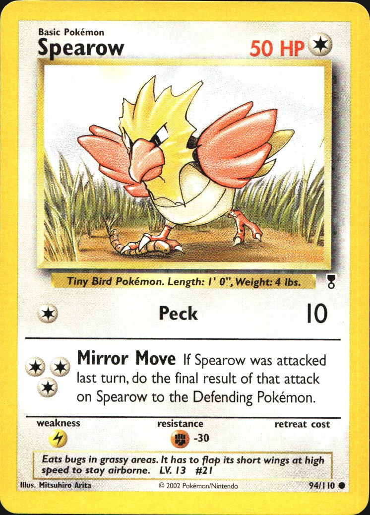 Spearow 94/110 Common Legendary Collection Pokemon Near Mint