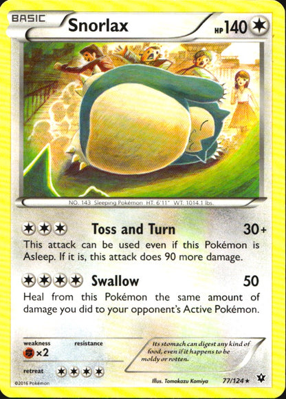 Snorlax 77/124 Rare Fates Collide Pokemon Near Mint