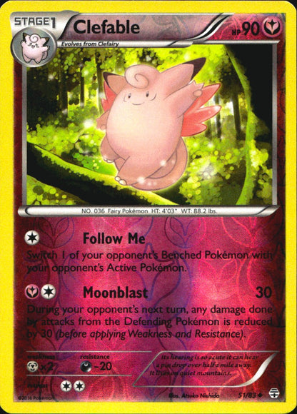 Clefable 51/83 Uncommon Generations Pokemon Reverse Holo Near Mint