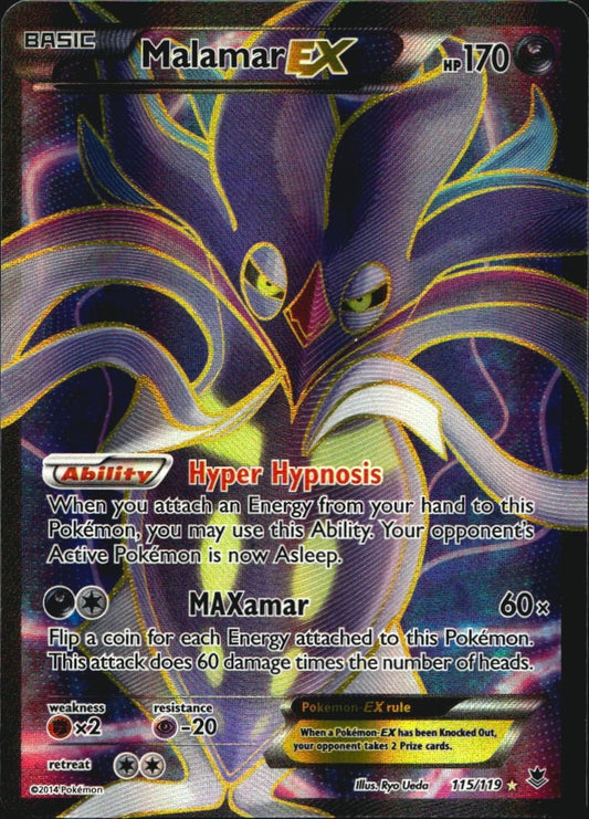 Malamar EX 115/119 Rare Ultra Phantom Forces Pokemon Near Mint
