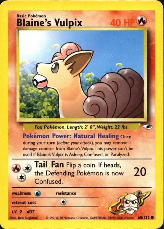 Blaine's Vulpix 65/132 Common Gym Heroes Pokemon Near Mint